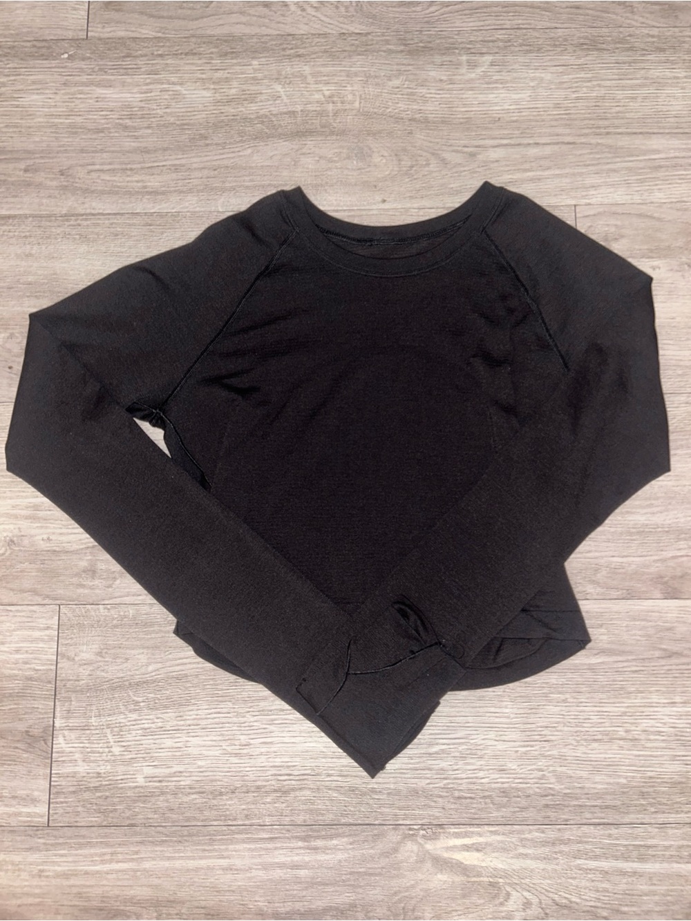 Lululemon Black Long-Sleeve Cropped Swiftly Top